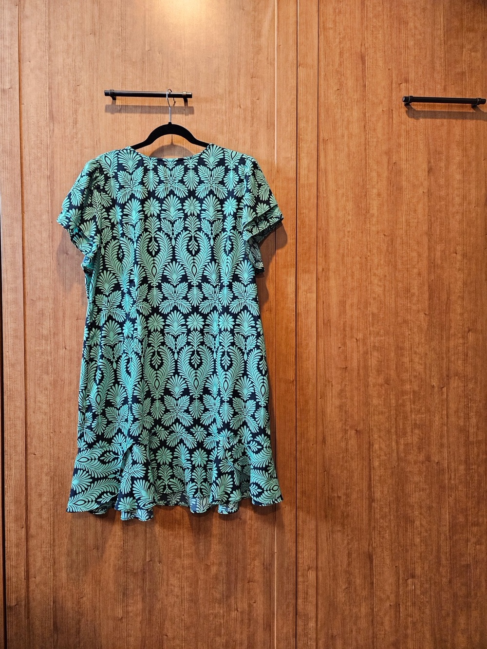 CAbi Mint Green and Black Mini Dress with Damask Motif - Picture 3 of 3